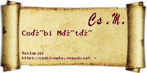 Csábi Máté névjegykártya